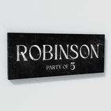 Family Name Party Of Marble Black Wall Art