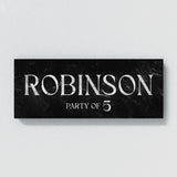 Family Name Party Of Marble Black Wall Art