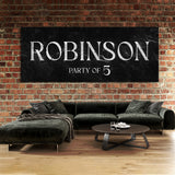 Family Name Party Of Marble Black Wall Art