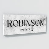 Family Name Party Of Marble White Wall Art