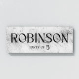 Family Name Party Of Marble White Wall Art