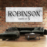 Family Name Party Of Marble White Wall Art