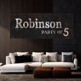 Family Name Party Of Metal Black Wall Art
