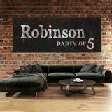 Family Name Party Of Metal Black Wall Art