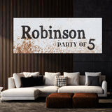 Family Name Party Of Metal White Wall Art