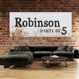 Family Name Party Of Metal White Wall Art