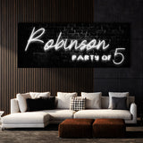 Family Name Party Of Neon Wall Art