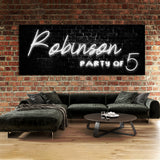 Family Name Party Of Neon Wall Art