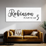 Family Name Party Of White Wall Art