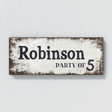 Family Name Party Of White Wood Grunge Wall Art