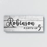 Family Name Party Of White Wooden Wall Art