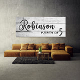 Family Name Party Of White Wooden Wall Art