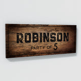 Family Name Party Of Wooden Black Wall Art