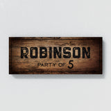 Family Name Party Of Wooden Black Wall Art