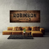 Family Name Party Of Wooden Black Wall Art
