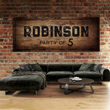 Family Name Party Of Wooden Black Wall Art