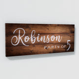 Family Name Party Of Wooden Plank Wall Art