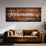 Family Name Party Of Wooden Plank Wall Art