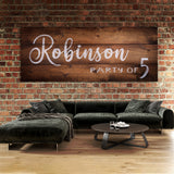 Family Name Party Of Wooden Plank Wall Art
