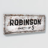 Family Name Party Of Wooden White Wall Art
