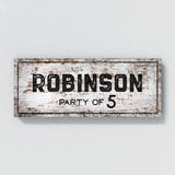 Family Name Party Of Wooden White Wall Art