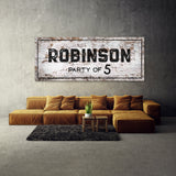 Family Name Party Of Wooden White Wall Art