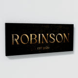 Family Name Sign Gold Wall Art