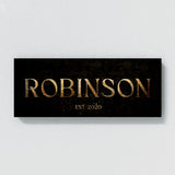 Family Name Sign Gold Wall Art