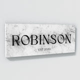 Family Name Sign Marble White Wall Art