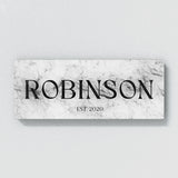 Family Name Sign Marble White Wall Art