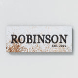 Family Name White Metal Rust Wall Art