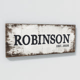 Family Name White Wood Grunge Wall Art
