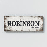 Family Name White Wood Grunge Wall Art