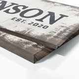 Family Name White Wood Grunge Wall Art