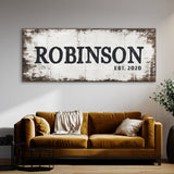 Family Name White Wood Grunge Wall Art
