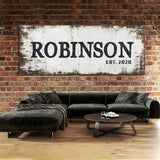 Family Name White Wood Grunge Wall Art