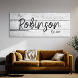 Family Name White Wooden Plank Wall Art