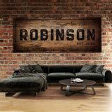 Family Name Wooden Black Wall Art