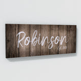 Family Name Wooden Grey Wall Art
