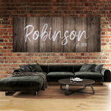 Family Name Wooden Grey Wall Art