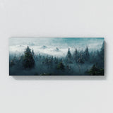 Foggy Mountain Forest Landscape Wall Art