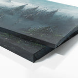 Foggy Mountain Forest Landscape Wall Art