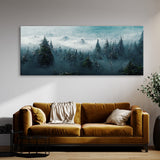 Foggy Mountain Forest Landscape Wall Art