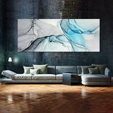 Marble Abstract Blue Panoramic Wall Art