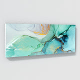 Marble Abstract Blue Turquoise Gold Wall Art