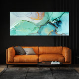 Marble Abstract Blue Turquoise Gold Wall Art