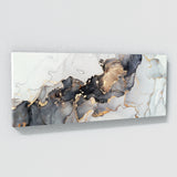 Marble Abstract Grey Gold Panoramic Wall Art