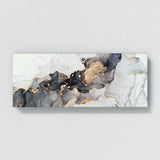 Marble Abstract Grey Gold Panoramic Wall Art