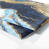 Marble Abstract Light Blue Gold Wall Art