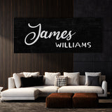 Nursery Baby Name Black Wall Art
